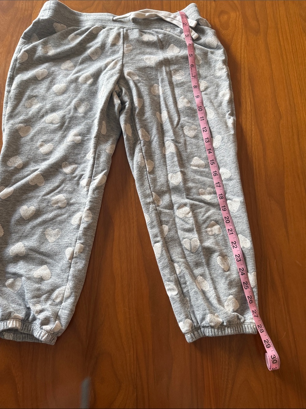 Vintage Old Navy Gray Lounge Pants with white hearts - size S